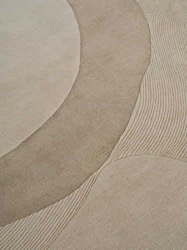 Alfombra Optical Web Lana y Seda Tejida a Mano Camel 205x220 cm