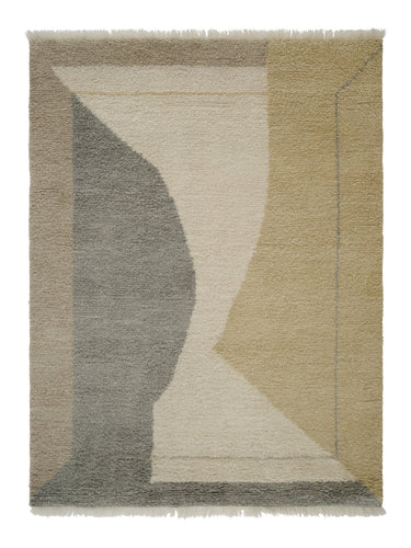 Alfombra Optical Echo Lana Tejida a Mano Vainilla 140x200 cm