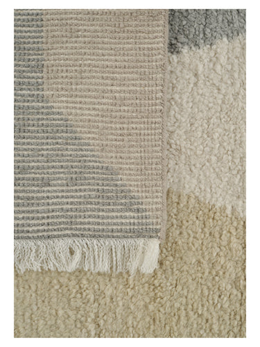 Alfombra Optical Echo Lana Tejida a Mano Vainilla 140x200 cm