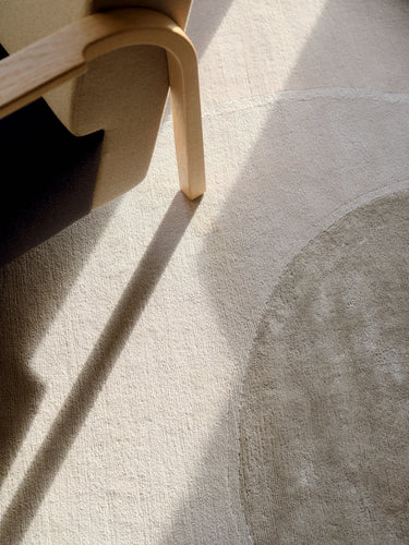 Alfombra Shoal Dream Lana Seda Lino Beige 240x225 cm