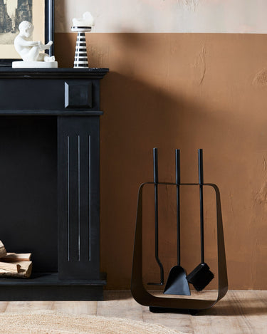 Set herramientas chimenea negro detalle Nordal