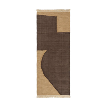 Alfombra PET reciclado Ferm Living tan chocolate detalle textura