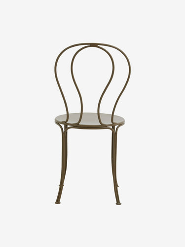 Silla jardin hierro verde vista lateral Nordal
