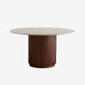 Mesa comedor redonda marmol natural ivory base madera Nordal