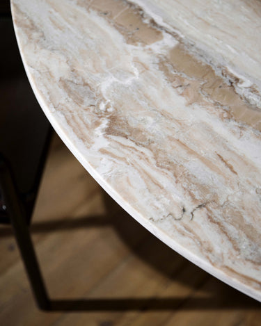 Mesa comedor marmol ivory vista lateral Nordal