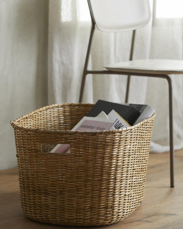Cesta trenzada KOLOA natural para almacenamiento hogar versátil