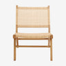 Silla lounge de polyrattan natural para exterior Nordal