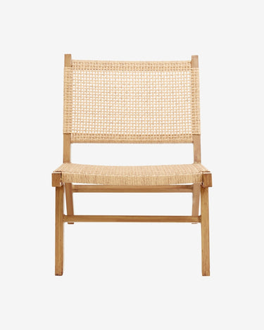 Silla lounge de polyrattan natural para exterior Nordal