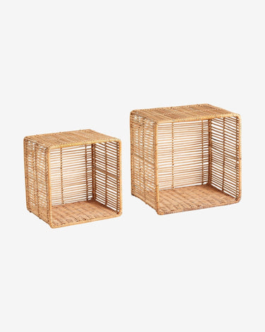 Set de cajas de almacenamiento ZEYA de mimbre natural