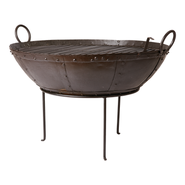 Barbacoa Contenedor Hoguera Grande Marrón de Hierro Resistente Exterior