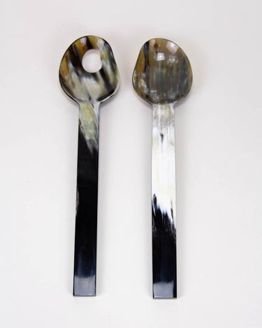 Cucharas para ensalada Black Souche artesanales pareja elegante