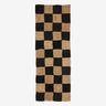 Alfombra yute natural cuadros negros 200x70 Nordal
