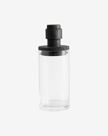 Tarro cristal tapa madera negra 900 ml Nordal