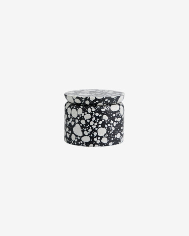 Tarro terrazo negro blanco con tapa Nordal