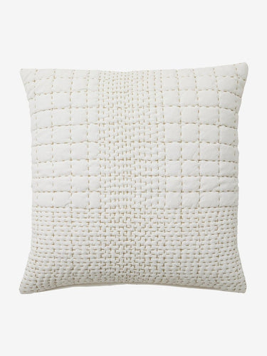 Funda cojin sarga blanca acolchada 48x48 Nordal