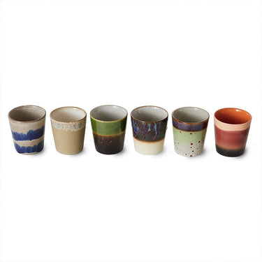 Set tazas café años 70 vista completa caja regalo