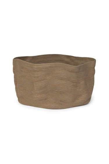 Cesta ancha Stone Wash marrón de 45 × 25 cm