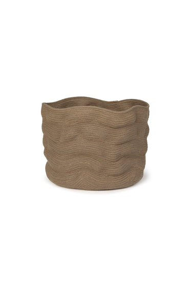 Cesta alta Stone Wash marrón de 30 × 25 cm