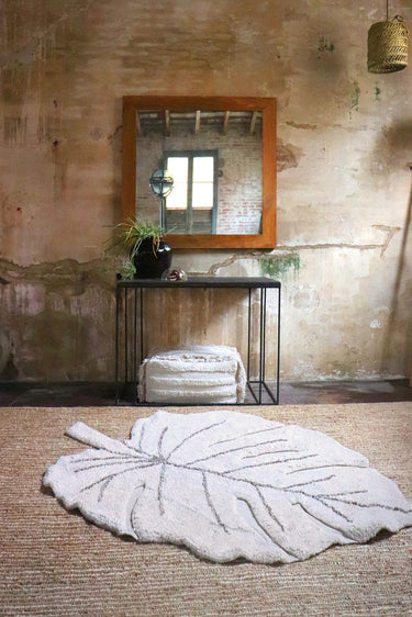 Alfombra Lavable Monstera Natural Beige 120 x 180 cm