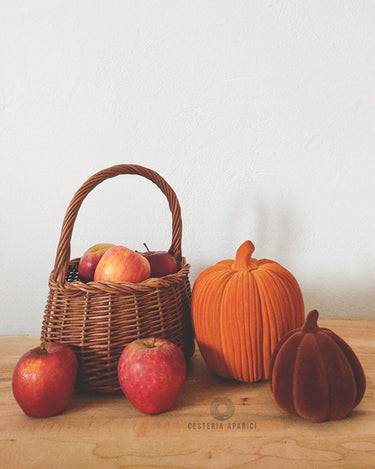 Cesta de mimbre huevera artesanal con asa reforzada