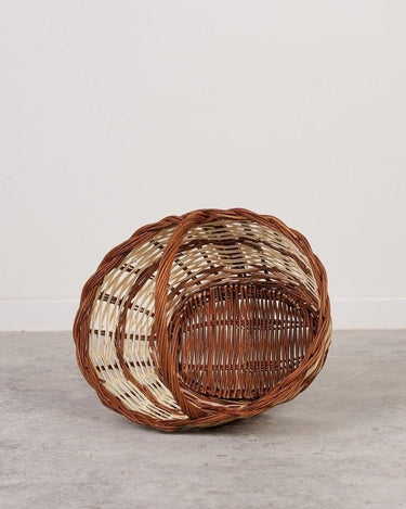 Cesta Ovalada Artesanal de Mimbre y Caña Natural, Hecha a Mano, Versátil