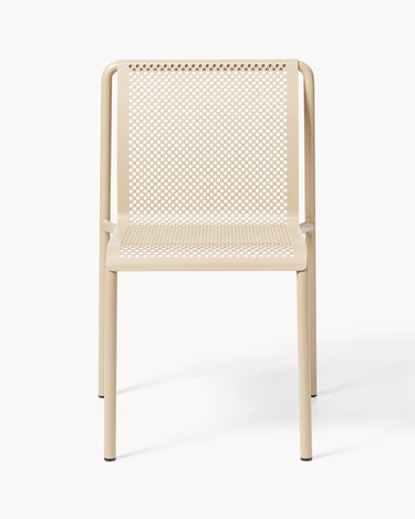 Asiento de Silla de jardín Dapple perforada beige set de 2 en detalle