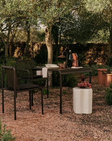 Detalle del tapizado de Silla de jardín Dapple set de 2 madera oscura