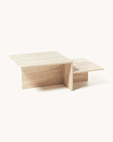 Mesa de centro Distinct de travertino beige