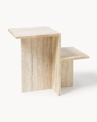 Mesa auxiliar Distinct de travertino beige