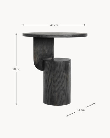 Vista lateral de Mesa auxiliar Insert de fresno natural