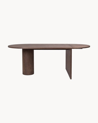 Detalle del sobre de Mesa de comedor Pylo 210x100 de roble oscuro