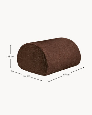 Detalle del tapizado de Puf Rouli de bouclé marrón