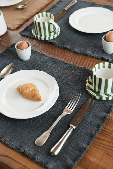 Set de 2 manteles individuales gris oscuro de 38 × 50 cm