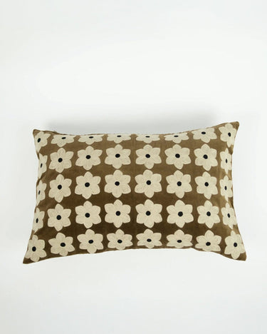 Funda de Almohada Daisy de Algodón Marrón 40x60 cm - Estilo Elegante