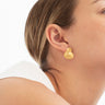 Pendientes Dobles Dorados Taglio Joidart Baño Oro 24K, Diseño Texturizado Artesanal para Mujer