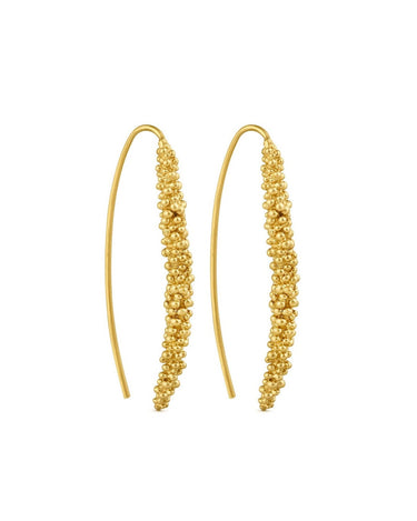 Pendientes Dorados Stardust Joidart: Diseño Bolitas Brillantes Latón Baño Oro 24K