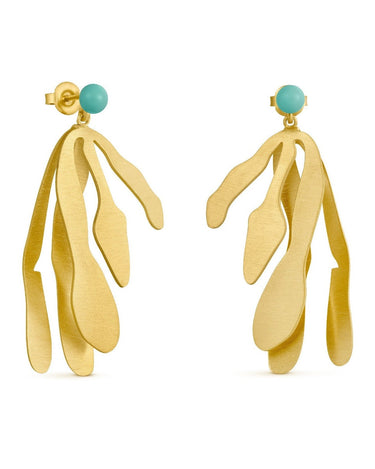 Pendientes Grandes EXOTICA Dorados Higuera Mediterránea Joidart Artesanal