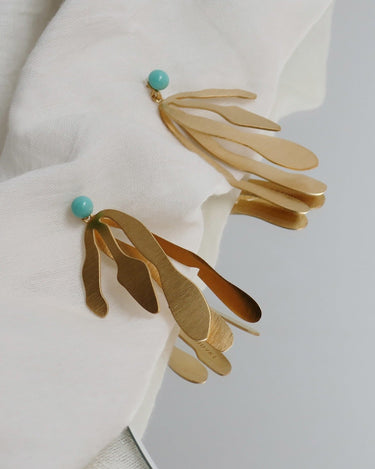 Pendientes Grandes EXOTICA Dorados Higuera Mediterránea Joidart Artesanal