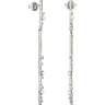 Pendientes Largos Joidart Guspira Plata de Ley Texturizada con Delicadas Perlas de Resina
