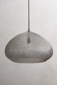 Lámpara acero inoxidable trenzado ambiente salón