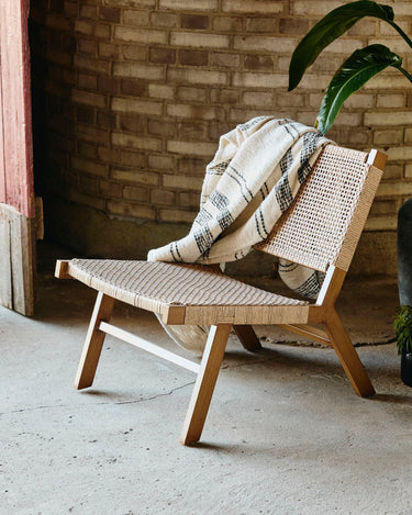 Silla lounge jardín terraza polyrattan natural Nordal