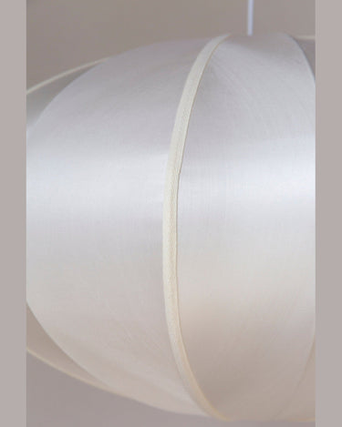 Pantalla colgante Pumpkin de seda offwhite para lámpara E27