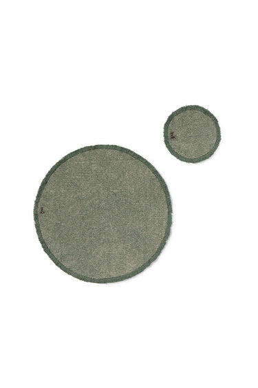 Set de individuales y posavasos Stone Wash verde pato