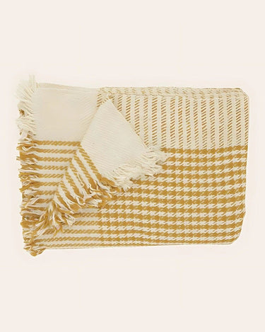 Plaid pata de gallo khadi Caravane detalle tejido