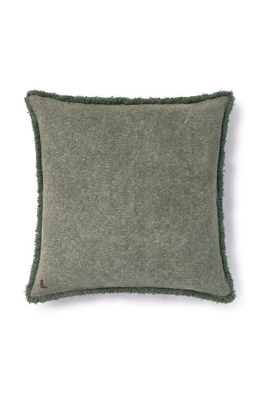 Cojín cuadrado Stone Wash verde pato de 45 × 45 cm