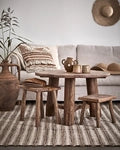 Alfombra Boho de algodón y yute gris marfil 240 x 170 cm