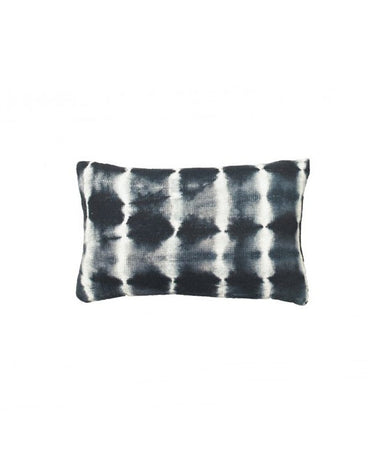 Cojin algodon tie-dye negro blanco
