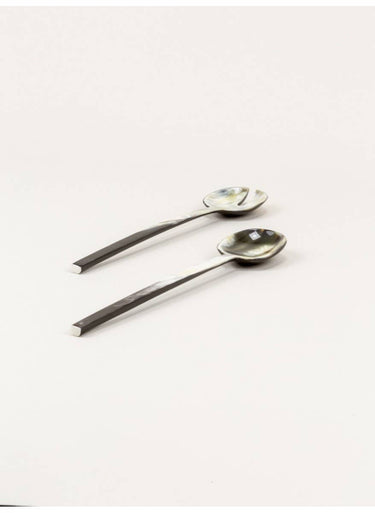 Utensilios para Ensalada de Cuerno y Laca 23 cm