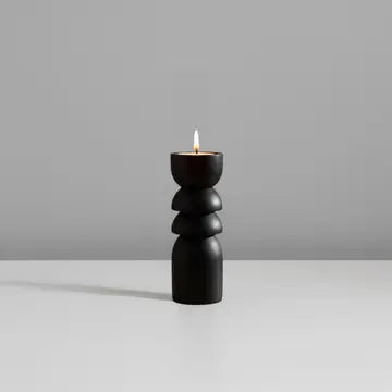 Portavelas negros de madera africanos