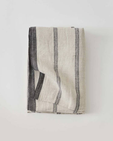 Mantel de Lino Rayas Denim Thea 145x270 cm Beige Azul